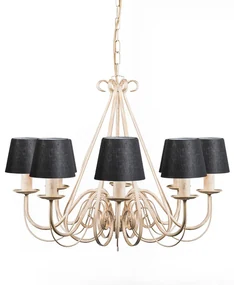Candelabru crem cu capac de prindere 12 cm negru - Giuseppe