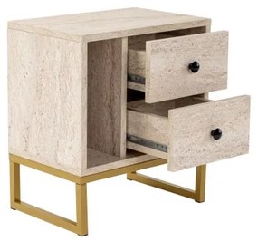 Noptieră GLIMMER 50x45,2 cm bej/auriu