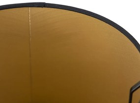 Abajur din bumbac negru cu interior auriu 25/20/16