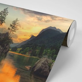 Fototapet autoadeziv peisaj montan lângă lac