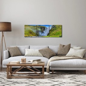 Tablou - Cascada Seljalandsfoss (cu ceas) (90x30 cm)