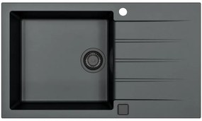 ALVEUS SETA23232 - Chiuvetă de bucătărie CADIT+baterie pentru chiuvetă MINTAS 34cm granit/negru