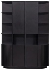 Bibliotecă modulară neagră din lemn masiv de pin 156x210 cm Finca – WOOOD