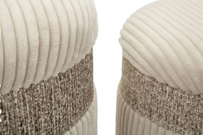 Mauro Ferretti Set 3 Pufuri Crem Cu Spațiu De Depozitare, Ø 40,5 X 49,5 Cm, 35 X 42 Cm, 31 X 38 Cm | Aosom Romania
