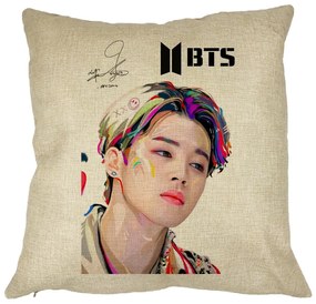 Perna Decorativa Jimin BTS, 40x40 cm, Husa Detasabila, Burduf