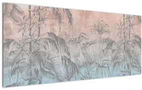 Tablou - Plante tropicale pe perete (120x50 cm)