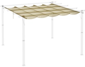Outsunny Acoperiș pentru pergolă retractabilă de 3 x 3 m - bej | Aosom Romania