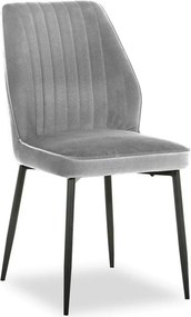 Scaun LEX, gri deschis/negru, stofa catifelata/metal, 47x60x89 cm