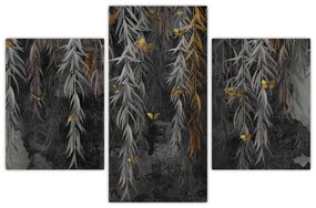 Tablou - Crenguțe de salcie, fundal negru (90x60 cm)