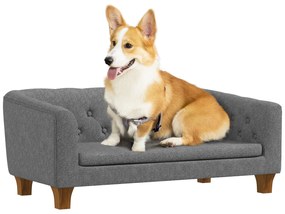 PawHut Canapea pentru câine de talie mică și medie cu pernă moale detașabilă, instalare simplă, 96 x 60 x 42 cm, gri | Aosom Romania