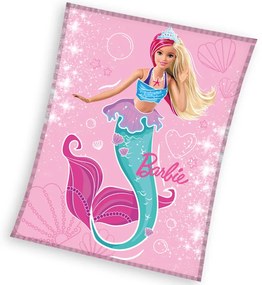 Carbotex Pătură pentru copii Barbie Sirena, 130 x 170 cm