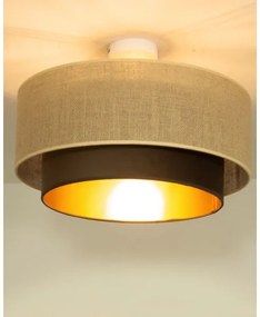 Plafonieră aplicată SARTA 1xE27/60W/230V, maro/iută