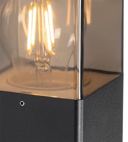 Lampa de perete exterioară modernă neagră IP44 cu sticlă fumurie - Denmark