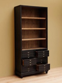 Cabinet din lemn masiv, 6 sertare, aspect rustic, Voltaire