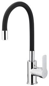 Baterie de chiuvetă cu pipă flexibilă KFA Armatura 6553-915-00 RUMBA 40,5 cm alamă/negru
