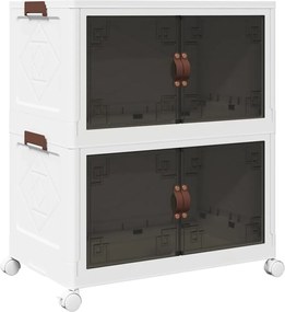 vidaXL Cutie de depozitare stivuită cu roți 2 niveluri 75 L 64x40x76cm