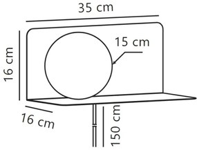 Aplică cu raft Nordlux LILIBETH 1xE14/25W/230V maro