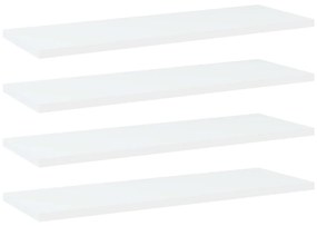 vidaXL Plăci bibliotecă, 4 buc., alb, 60 x 20 x 1,5 cm, PAL