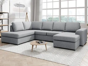 Colțar Scandinavian Choice 820Gri deschis, 310x215x85cm, Picioare: Plastic