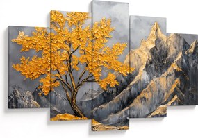 Tablou – Arbore auriu în munți (150x105 cm)