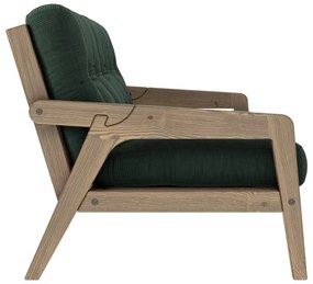Canapea verde extensibilă cu tapițerie din catifea reiată 204 cm Grab - Karup Design
