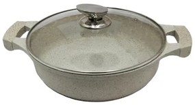 Cratita marmorata cu capac 30 cm RL-BR30GL Maro