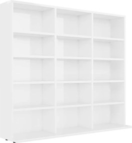 vidaXL Dulap de CD-uri alb extralucios, 100x23x89,5 cm, lemn prelucrat