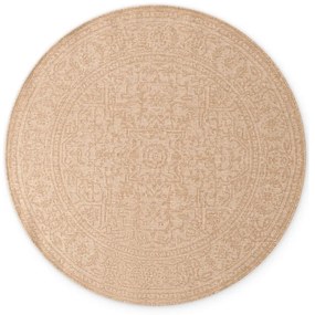Covor pentru exterior și interior bej/fildeș rotund ø 160 cm Duet Kona – NORTHRUGS