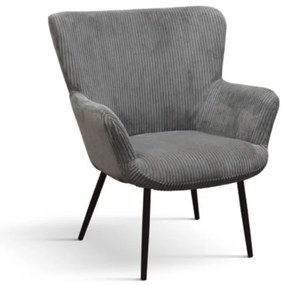 Fotoliu Cielo, structura metalica, Catifea Reiata - GRI INCHIS