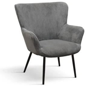 Fotoliu Cielo, structura metalica, Catifea Reiata - GRI INCHIS