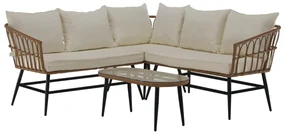 Set mobilier de grădină Arala (natural + bej + negru) (pentru 4 persoane). 1116234