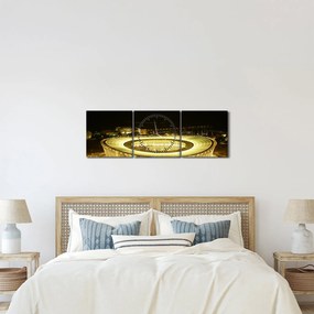 Tablou - stadion de fotbal (cu ceas) (90x30 cm)