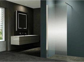 Paravan de dus tip Walk-In Inter Ceramic profil alb mat 80x200 cm sticla partial opaca