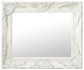 vidaXL Oglindă de perete în stil baroc, alb, 50 x 40 cm
