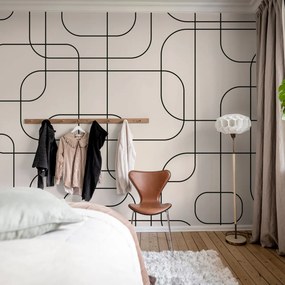 Fototapet, Graphic Lines, Beige, Rebel Walls