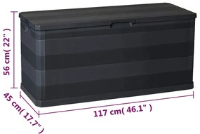 Lada de depozitare pentru gradina, negru, 117 x 45 x 56 cm Negru