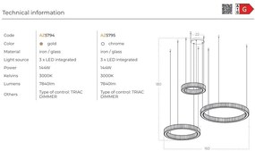 Lustra suspendata LED SPARK 40+60+80 DIMM GO