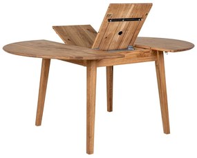 Masă de dining rotundă extensibilă din lemn de stejar ø 118 cm Metz – House Nordic