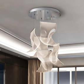 Lustra LED dimabila cu telecomanda design exclusivist 50cm Velos II crom