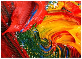 Tablou pe sticlă - Abstractizare albăstrire cu o perie (70x50 cm)