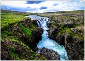 Tablou - Cascada intre stânci (70x50 cm)