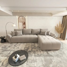 Colțar extensibil dumonde cu ladă de depozitare si sezut confortabil din spuma high-density, Berlin XL Royal Gri 350x185 cm II