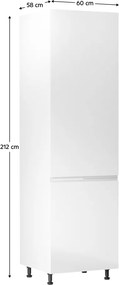Dulap pentru alimente, alb/alb luciu extra ridicat, de dreapta, AURORA D60R