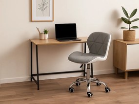 Set pentru birou masa de birou TAYLOR SONOMA 100x50 cm + scaun de birou AVOLA din piele ecologica gri-alb