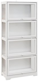 HOMCOM Vitrină pentru colecție bufet sufragerie mobilier de depozitare la 4 nivele cu uși rabatabile, 59 x 30 x 139 cm, alb | Aosom Romania