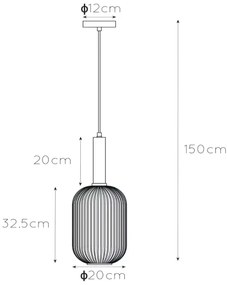 Lustră pe cablu MALOTO 1xE27/40W/230V d. 20 cm verde Lucide 45386/20/33