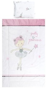 Set lenjerie pat 3 piese bumbac ranforce Cosy Ballett Pink