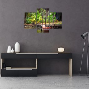 Tablou - Nava din lemn în canal , Thailand (90x60 cm)