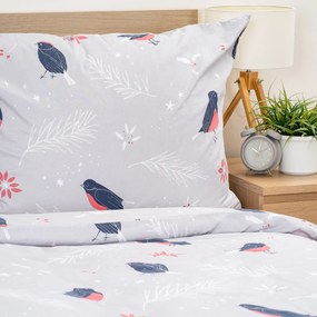 4Home Lenjerie de pat din bumbac Winter Robin, 140 x 220 cm, 70 x 90 cm