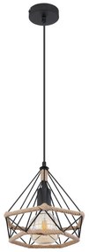 Pendul design industrial ULLEU negru, maro 25cm